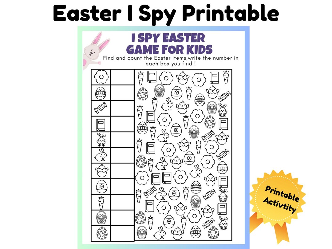 Easter I Spy Printable Game for Kids | Counting Activity (digital ...