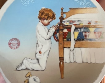 Norman Rockwell Christmas Plate 1990 A Christmas Prayer Knowles China