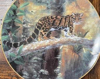 Clouded Leopard Plate W.S. George 1991 Charles Frace Wildlife Cat Collector