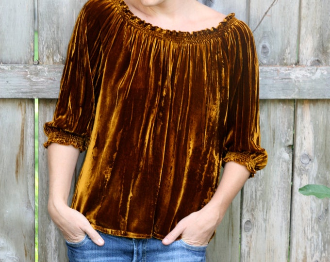 The Velvet Peasant Blouse Etsy