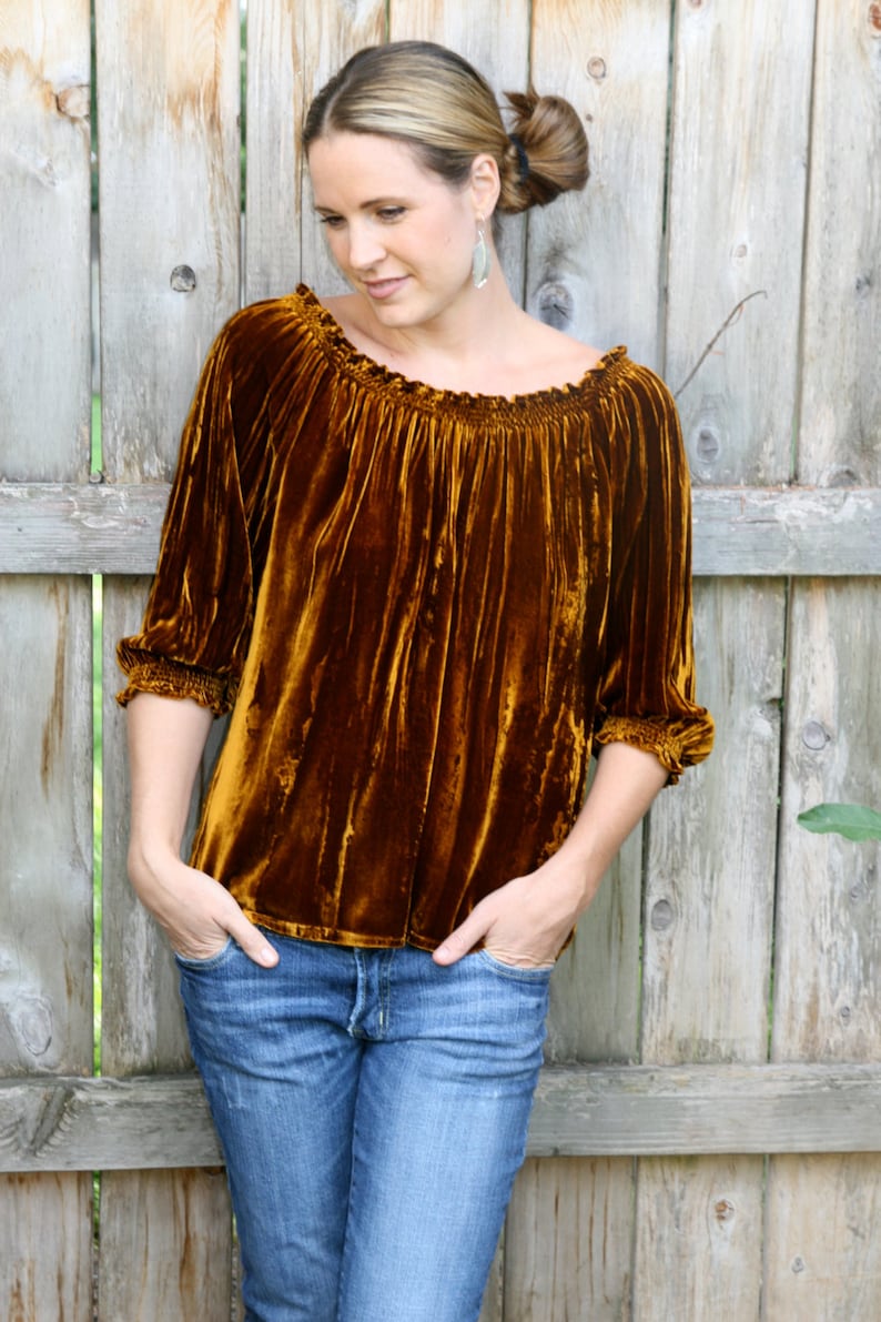 velvet peasant top