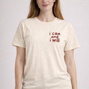 Camiseta "Eu posso e eu vou" | Camiseta com estampa motivacional e minimalista no peito