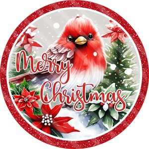 Christmas Red Bird Printable Sublimation Graphic, Door Sign Design ...