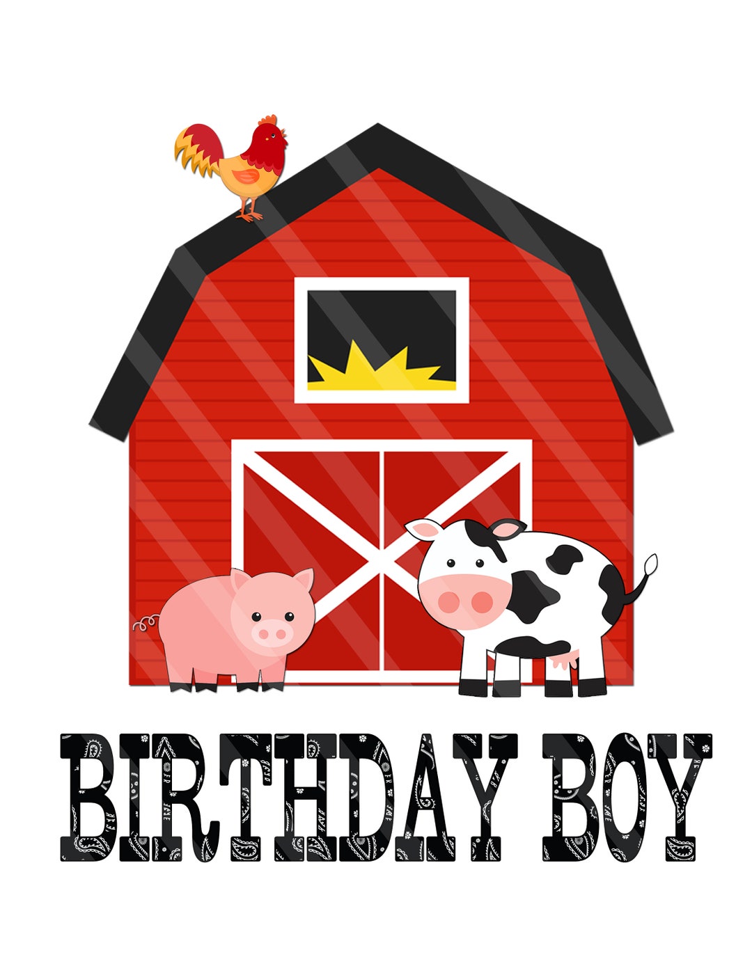 Farm Birthday Printable Sublimation Graphic 2 Styles - Etsy
