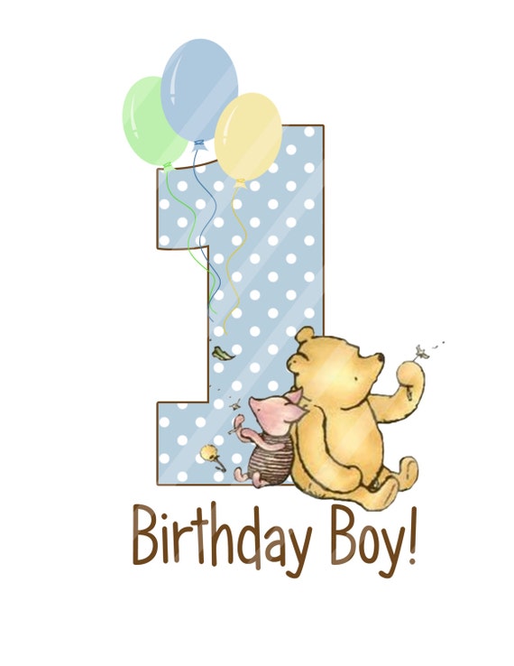 Classic Winnie The Pooh Baby S Birthday Birthday Etsy