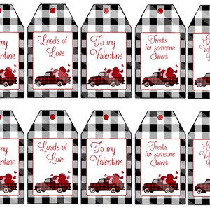 Valentine Tags Printable Buffalo Plaid Gift Tags 2 Styles | Etsy