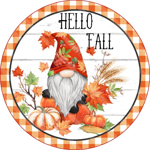 Fall Printable Sublimation Graphic Autumn Gnome Leaves - Etsy