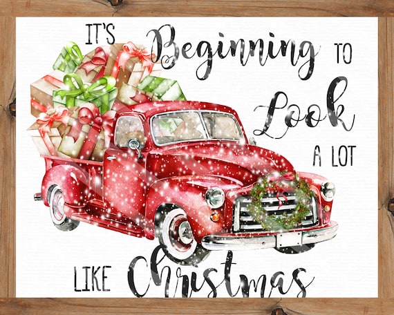 Christmas Printable Digital Download Red Truck Printable | Etsy