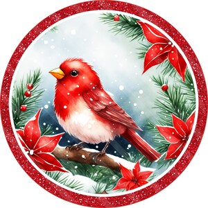 Christmas Red Bird Printable Sublimation Graphic Door Sign - Etsy
