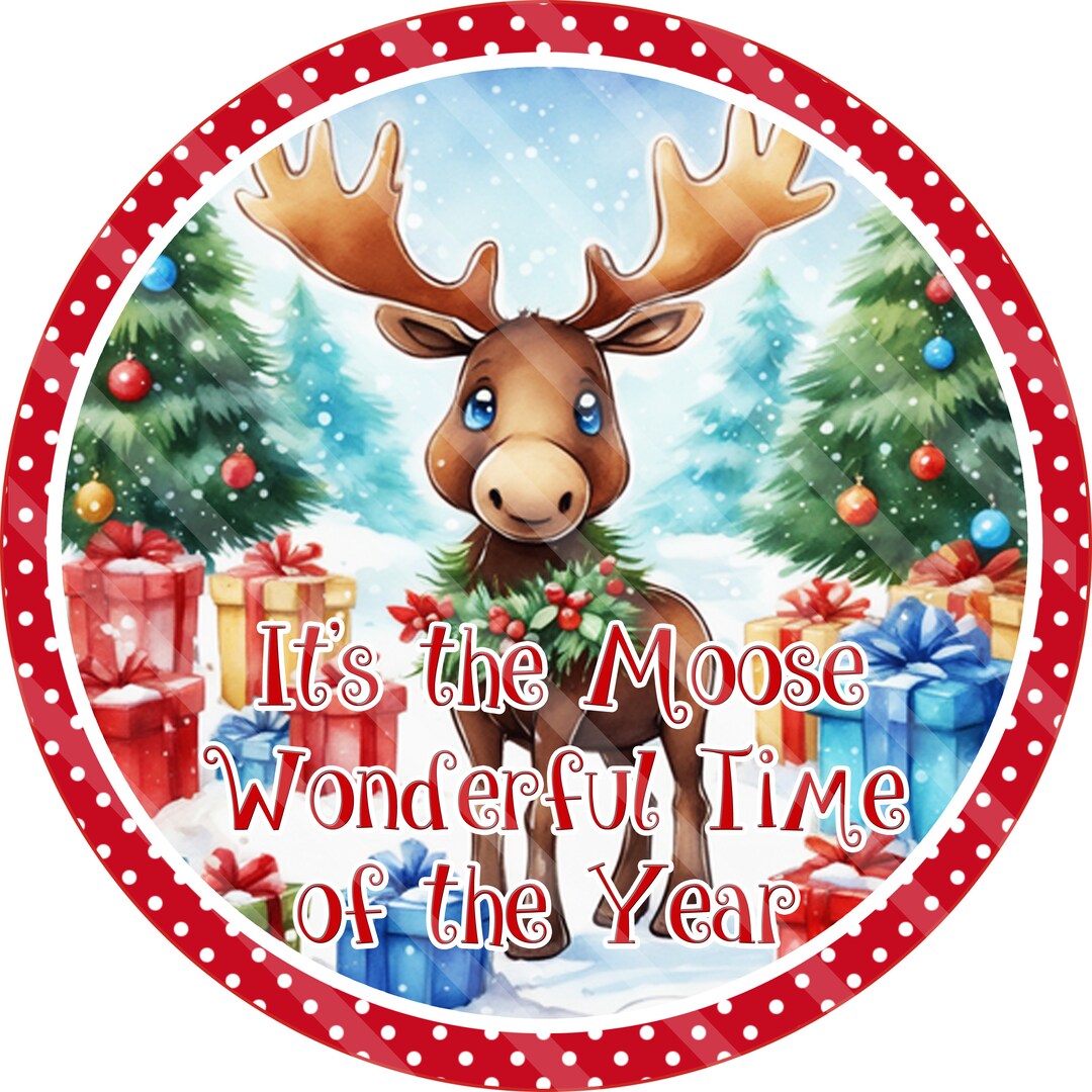 Christmas Moose Printable Sublimation Graphic, Door Sign Design ...
