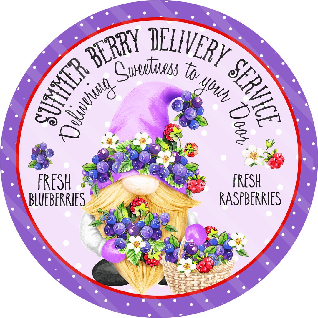 Spring Printable, Sublimation Graphic, Berry Gnome Summer Berry
