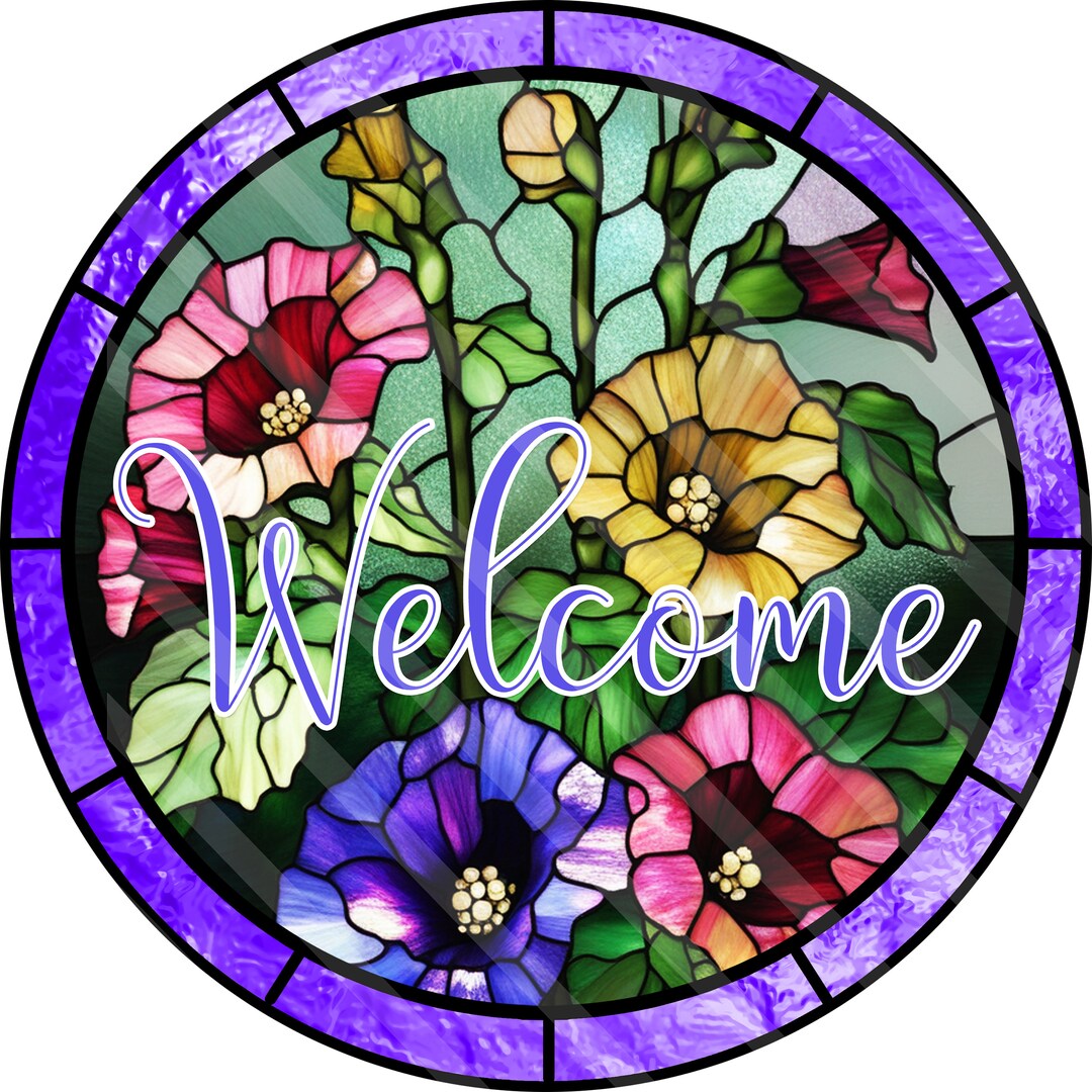Flower Printable, Sublimation Graphics, Round, Door Sign Designs ...