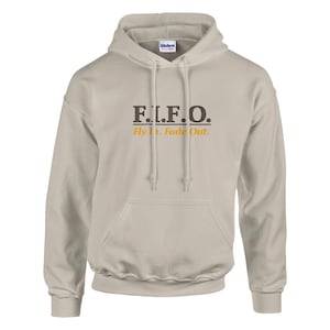 FIFO Hoodie — Fly In Fade Out — Night Shift Clocked On Back Print — FIFO Worker Gift Campsite Casual Wear Mining Gift