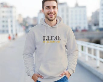FIFO Hoodie Fly In Fade Out Sand Shift Workwear Casual Shiftworker Gift