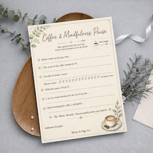 Coffee Ritual Page – Mindfulness Printable with Daily Reflection Prompts
