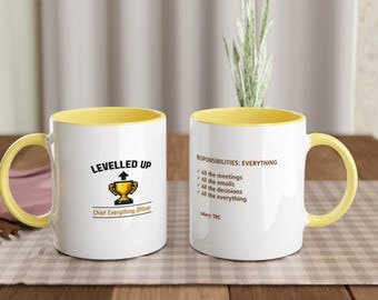 Chief Everything Officer Pantry Mug Multicolour | Funny Promotion Gift New Job Humour | Levelled Up