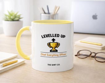 Chief Everything Officer Pantry Mug Multicolour | Funny Promotion Gift New Job Humour | Levelled Up