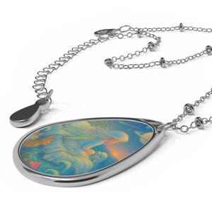 Pearlescent Seabreeze Necklace : DREAMLAND FOREST Enchantment, Celestial Angel & Unicorn Pendant, Mystical Nature Jewelry, Fantasy Charm