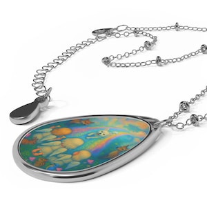 The Rainbow Bridge Necklace : DREAMLAND FOREST Enchantment, Celestial Angel & Unicorn Pendant, Mystical Nature Jewelry, Fantasy Charm