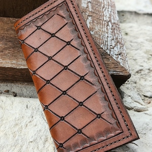 Handtooled Leather Roper Wallet