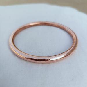 Handmade-Solid Copper-Bangle Bracelet | Minimalist Polished-Copper Jewelry | Slim Stackable-Copper Bangle | Unisex-Artisan Gift