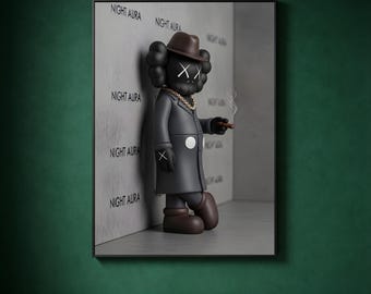 Conjunto de 1 póster de figura Kaws: Decoración para habitación Hypebeast, Arte mural Dopamine (Descarga digital) KPS3