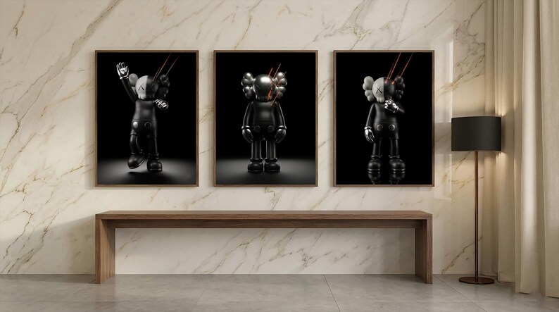 KAWS Figure Poster Set of 3 - Hypebeast Room Decor, Dopamine Wall Art (Digital Download) KPS3 image 7