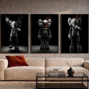 KAWS Figure Poster Set of 3 - Hypebeast Room Decor, Dopamine Wall Art (Digital Download) KPS3 image 3