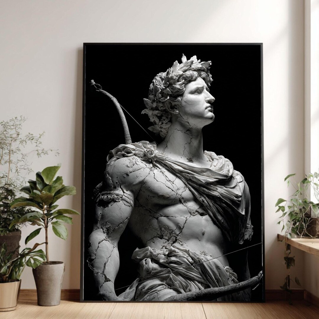 Classical Apollo Statue Canvas Print, Greek Mythology Sculpture Wall ...
