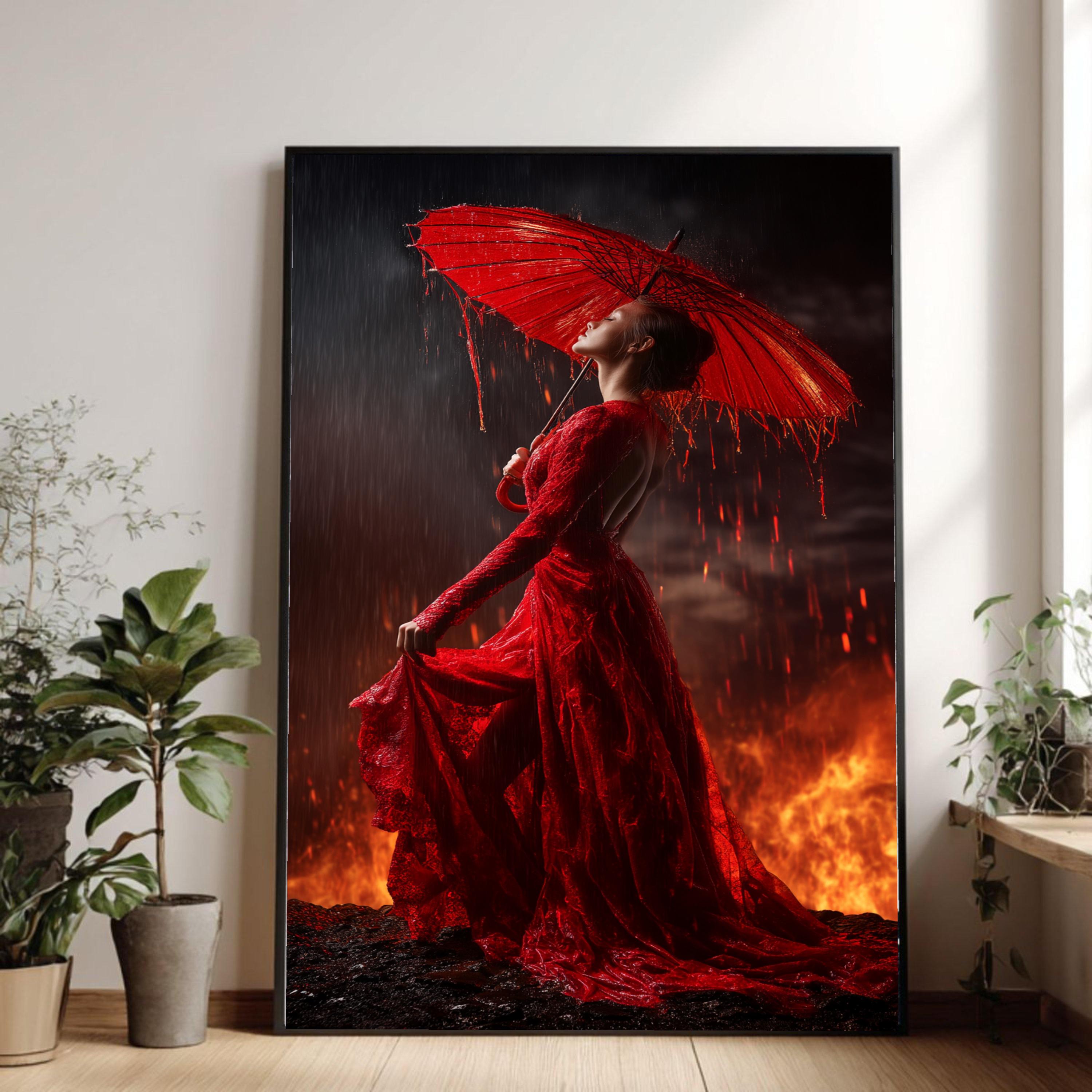 Woman Red Rain Dress - Etsy