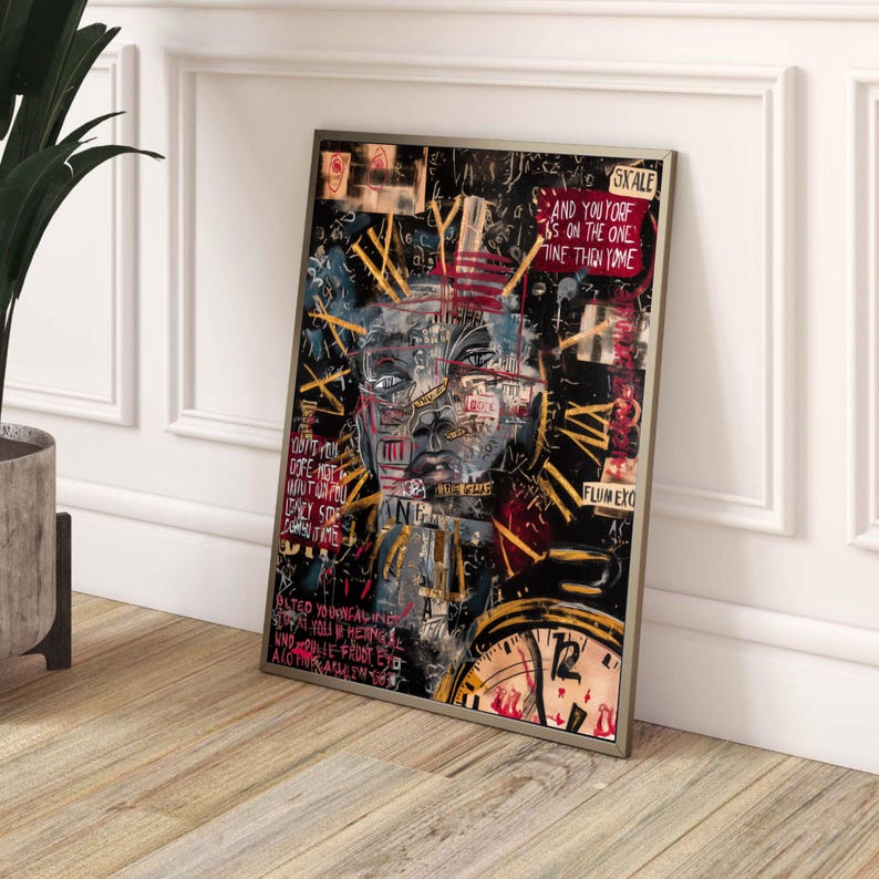 Abstract Urban Face Canvas Wall Art, Graffiti Style Portrait, Modern ...