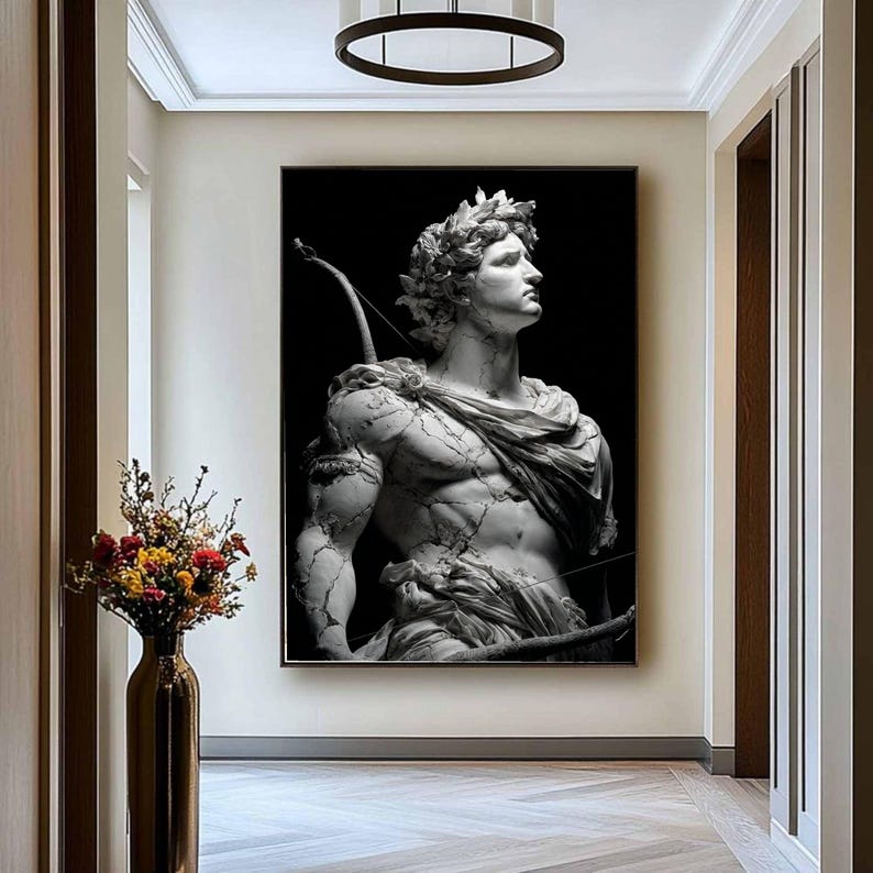 Classical Apollo Statue Canvas Print, Greek Mythology Sculpture Wall ...