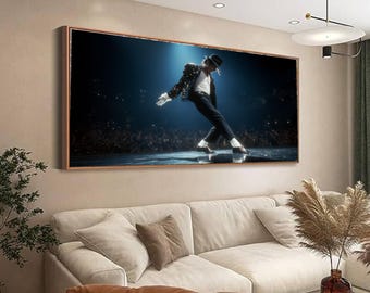 Michael Jackson Moonwalk Canvas Print, Music Legend Stage Art, Pop Culture Wall Decor