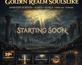 エルデンリング ダークソウル ストリームオーバーレイパック アニメーションスクリーン アラートパネル Twitch