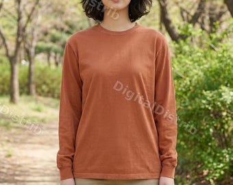 Maqueta de camiseta Yam Comfort Colors 6014 / Maquetas unisex de manga larga (descarga digital)