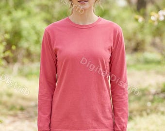 Maqueta de camiseta/manga larga Watermelon Comfort Colors 6014 (descarga digital)