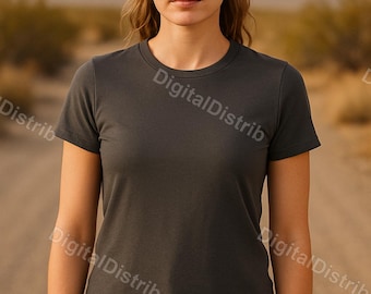 Asphalt Bella Canvas 3001 Mockup Bundle | Mens Womens Front Back T-Shirt Mockups | Digital Download POD Template