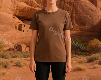 Vintage Brown Bella Canvas Mockup Bundle | Mens Womens T-Shirt Mockups (Digital Download)