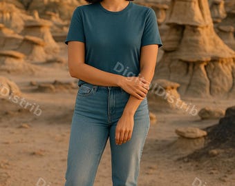 Slate Bella+Canvas 3001 Mockup Bundle | Men's Women's Front Back T-Shirt (Digital Download)