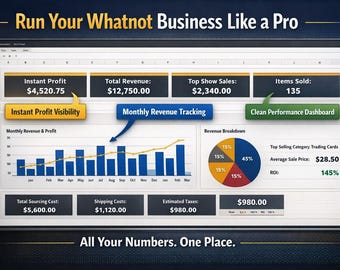 Whatnot Seller Profit Calculator | Live Show Reseller Spreadsheet (Digital Download)