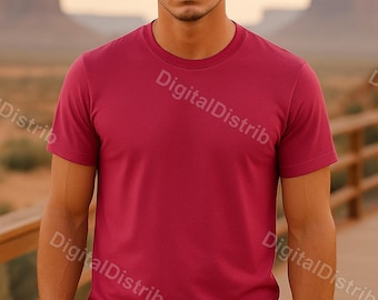 Paquete de maquetas Berry Bella Canvas 3001 / Maquetas de camisetas para hombre y mujer (parte delantera y trasera) / Plantilla de impresión bajo demanda (POD) para descarga digital