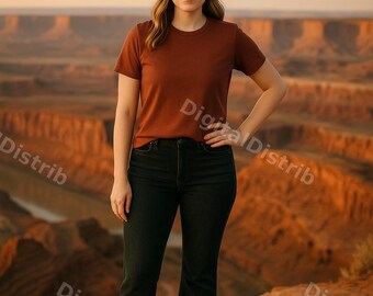 Rust Bella+Canvas 3001 Mockup Bundle | Men's Women's Front Back (Digital Download)