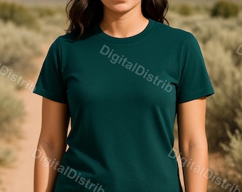 Paquete de maquetas Atlantic Bella Canvas 3001 / Maquetas de camisetas para hombre y mujer (parte delantera y trasera) / Plantilla de impresión bajo demanda (POD) para descarga digital