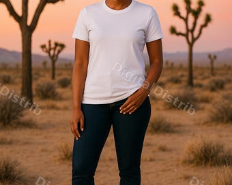 Bella Canvas 3001 Mockup Bundle | Men's Women's Desert T-Shirt Mockups (Digital Download)