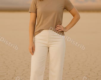 Tan Bella Canvas 3001 Mockup Bundle | Men's Women's Front Back (Digital Download)