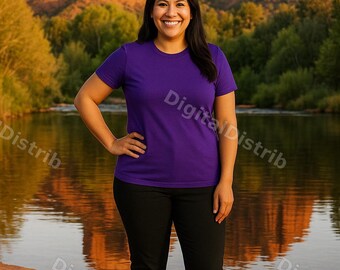 Team Purple Bella Canvas T-Shirt Mockup Bundle | Mens Womens Front Back (Digital Download)