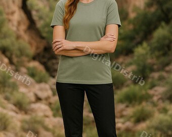 Thyme Bella+Canvas 3001 Mockup Bundle | Men's Women's Front Back T-Shirt (Digital Download)