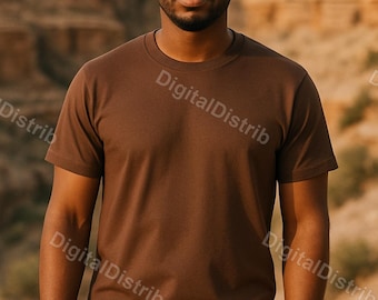 Paquete de maquetas Cocoa Bella Canvas 3001 / Maquetas de camisetas para hombre y mujer (parte delantera y trasera) / Plantilla de impresión bajo demanda (POD) para descarga digital