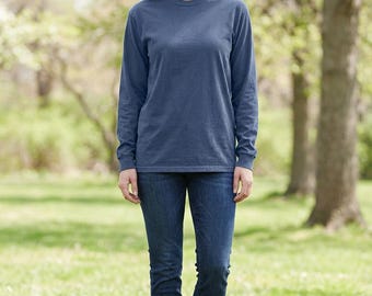 Maqueta de camiseta China Blue Comfort Colors 6014 / Plantilla unisex de manga larga para impresión bajo demanda (descarga digital)