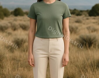 Sage Bella+Canvas 3001 Mockup Bundle | Men's Women's T-Shirt Mockups (Digital Download)